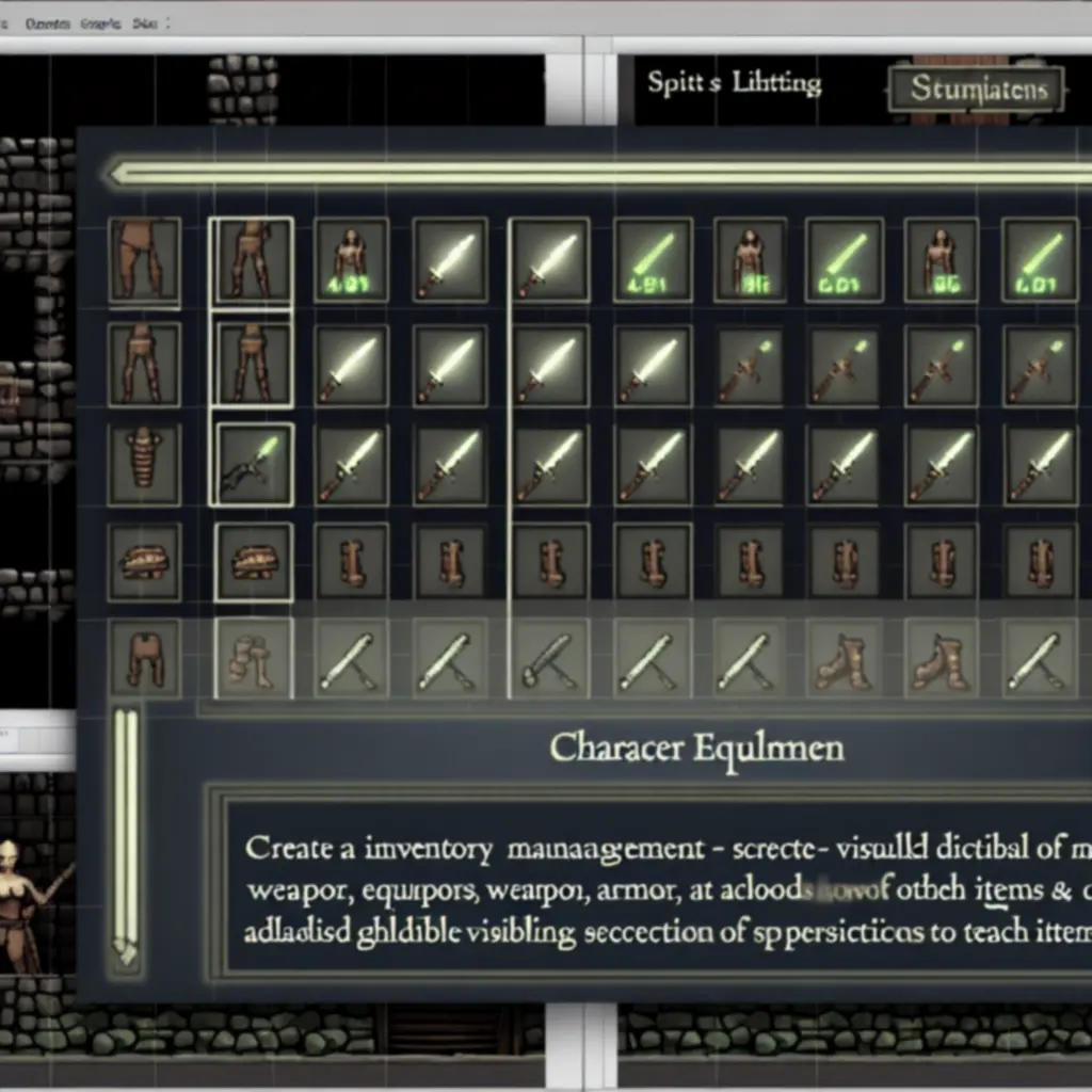 Ekran ekwipunku w Ultimate Game Adventure przedstawiający zoptymalizowany zestaw uzbrojenia