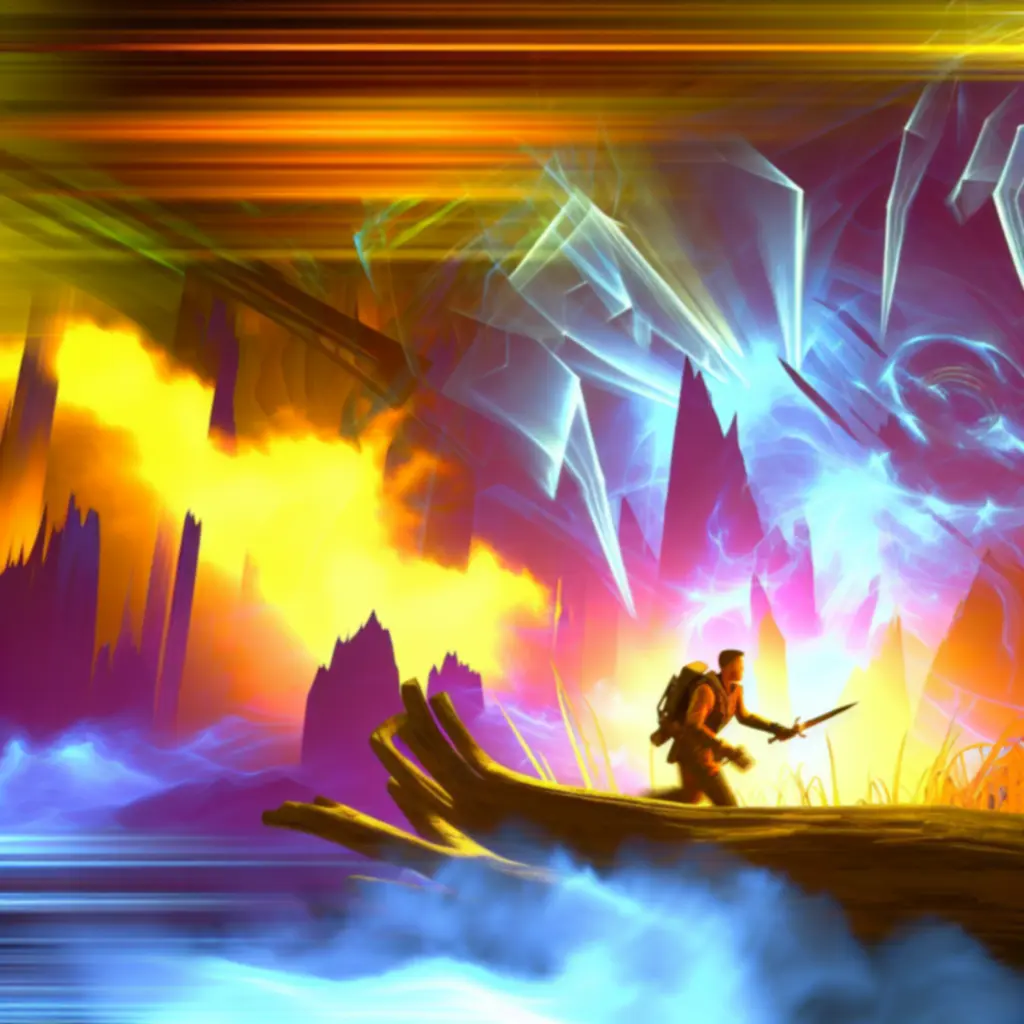 Ekran główny gry Ultimate Game Adventure z dynamiczną sceną przygodową